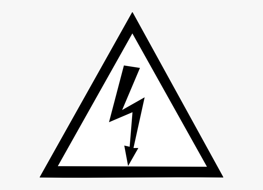 Electricity Symbol Hazard Sign High Warning Voltage - Hazard Symbol Black And White, HD Png Download, Free Download
