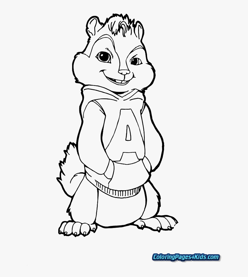 Alvin And The Chipmunks Coloring Pages - Alvin And Chipmunks Draw Color, HD Png Download, Free Download