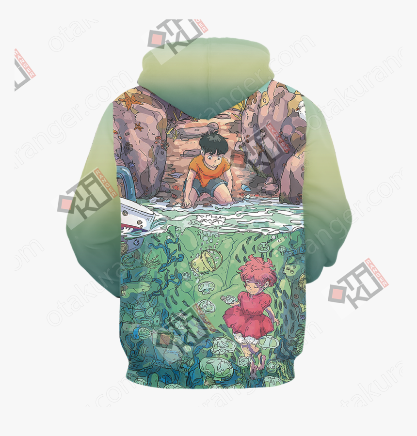 Ponyo And Sosuke 3d Hoodie - Ponyo On The Cliff, HD Png Download, Free Download