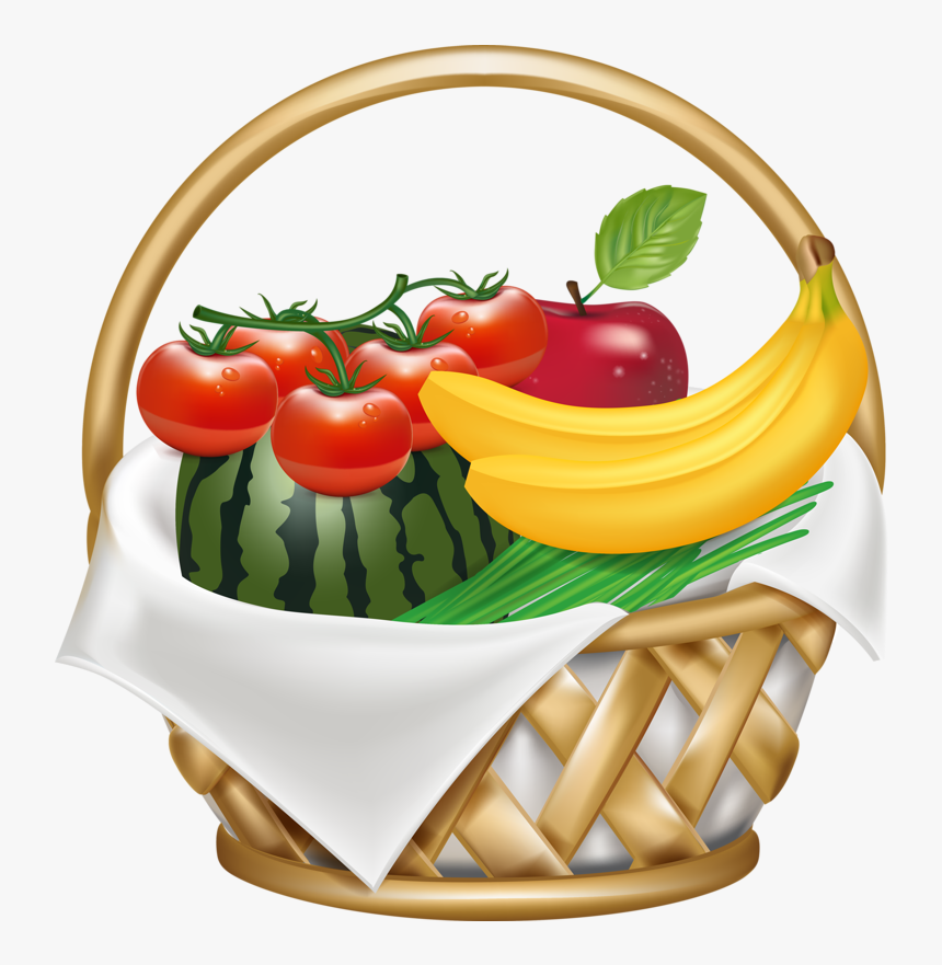Fruit Basket Vector Png , Png Download - Basket Of Fruit Clipart Png, Trans...