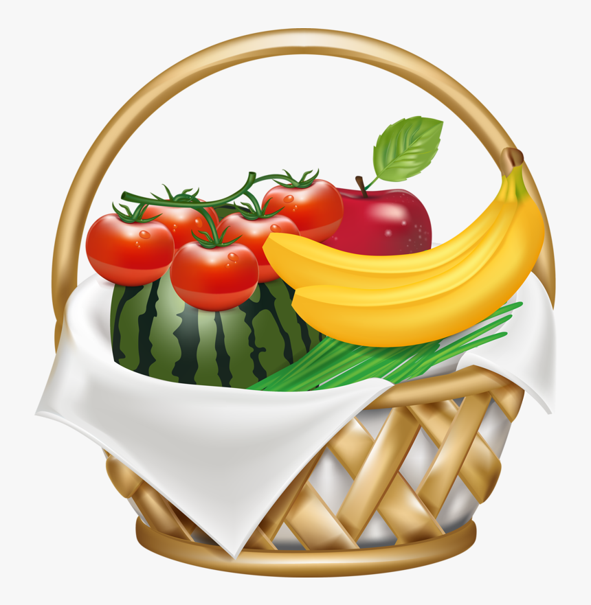 Fruit Basket Vector Png , Png Download - Basket Of Fruit Clipart Png, Transparent Png, Free Download