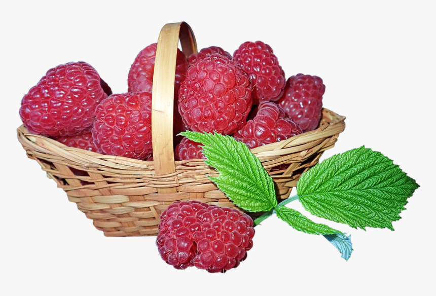 Raspberries, Fruit, Basket, Food, Sweet, Nutrition - Raspberries In Basket Png, Transparent Png, Free Download