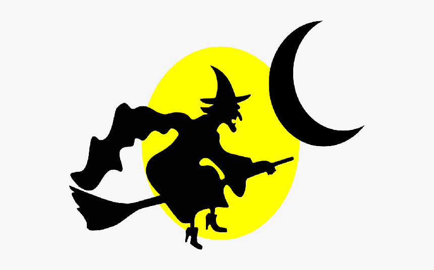 Witchcraft Silhouette Clip Art - Bruxa Halloween Png, Transparent Png, Free Download