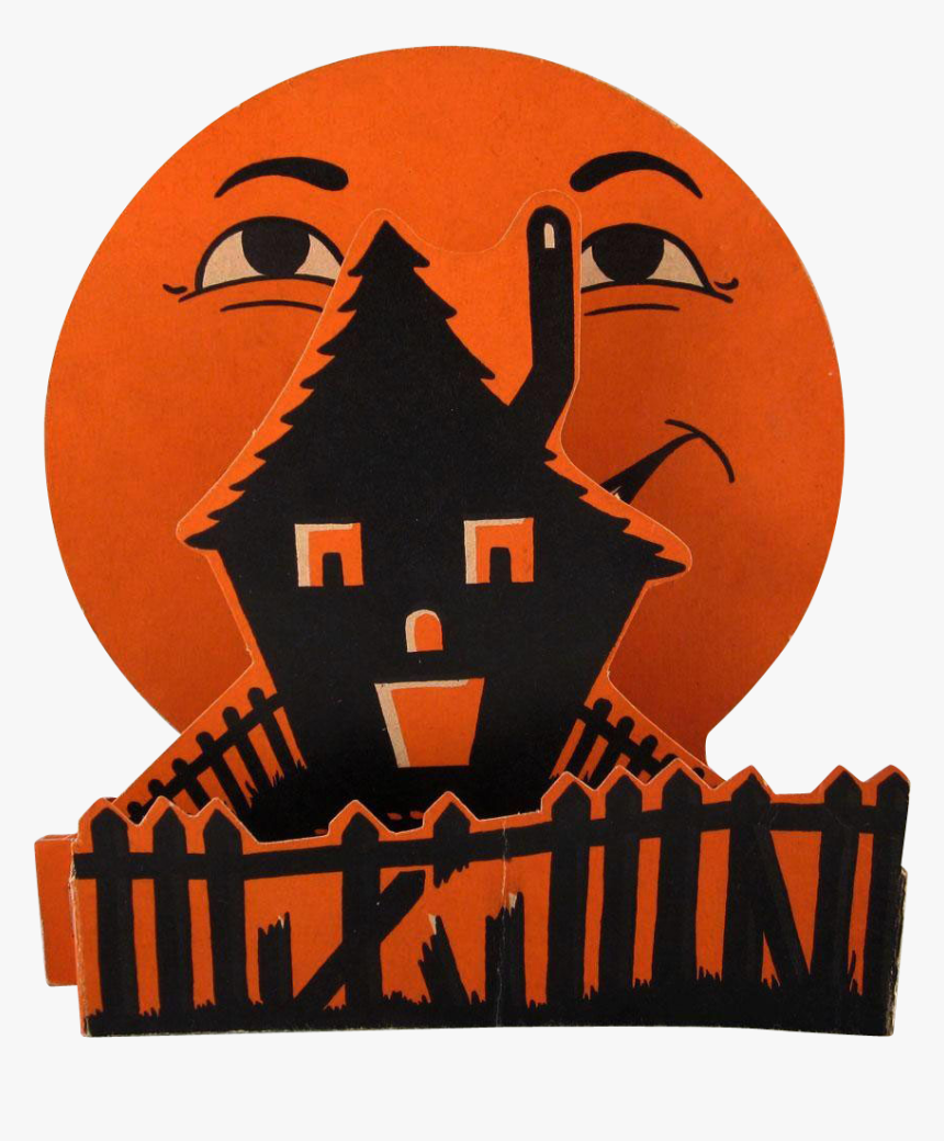 Haunted Clipart Moon Beistle Vintage Halloween Decorations