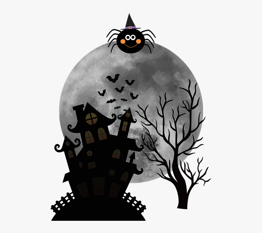 Halloween, Funny, Spooky, Fantasy, Moon, House, Magic - Animated Skeletons Png, Transparent Png, Free Download