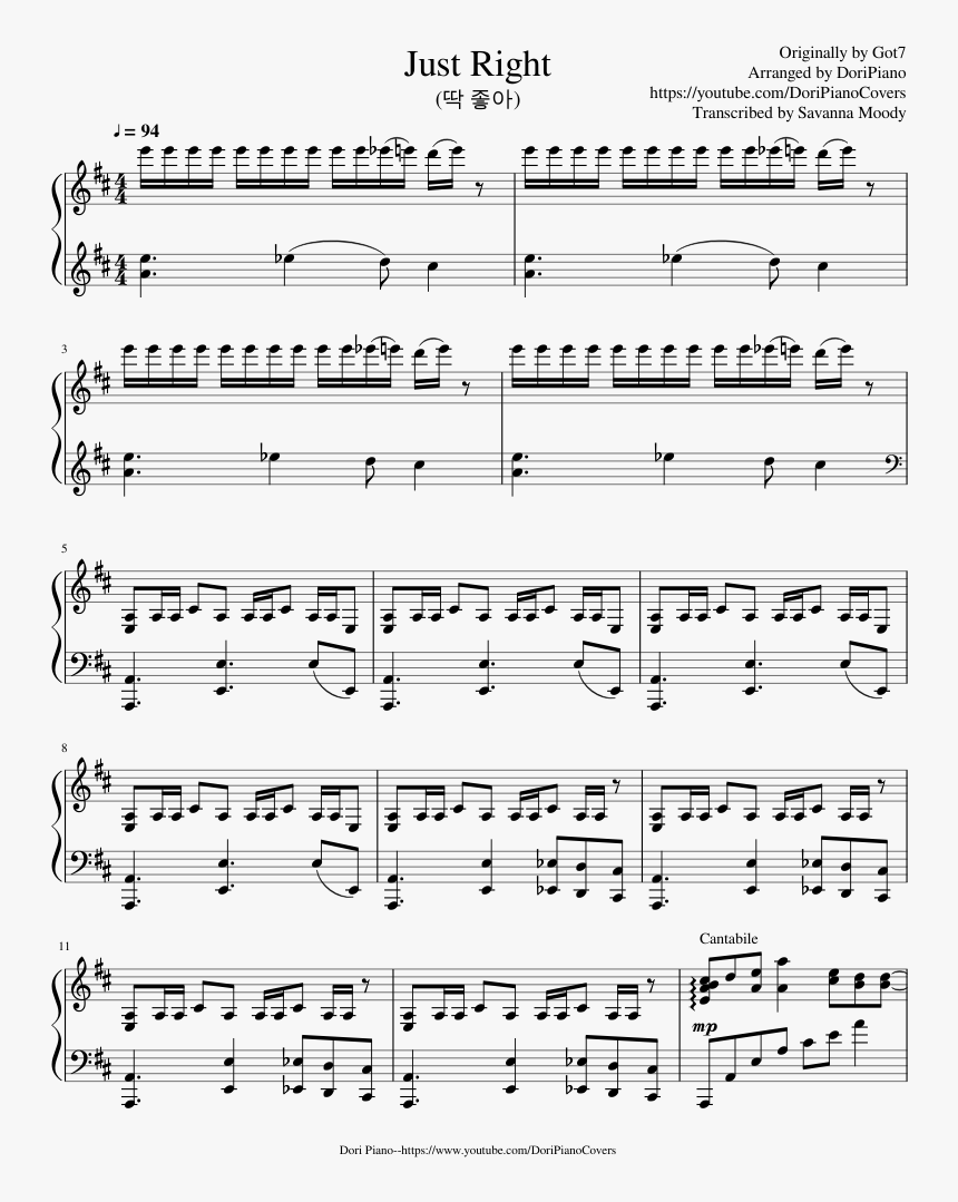 Got7 Lullaby Sheet Music, HD Png Download, Free Download