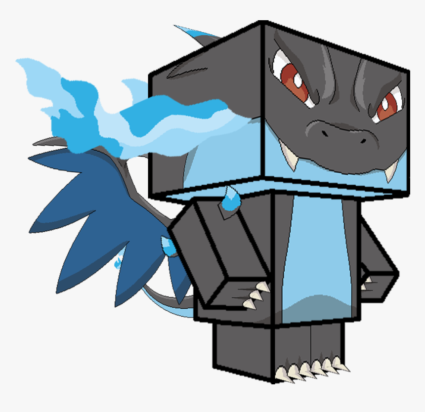 Mega Charizard X - Papercraft De Pokemon Charizard X, HD Png Download, Free Download