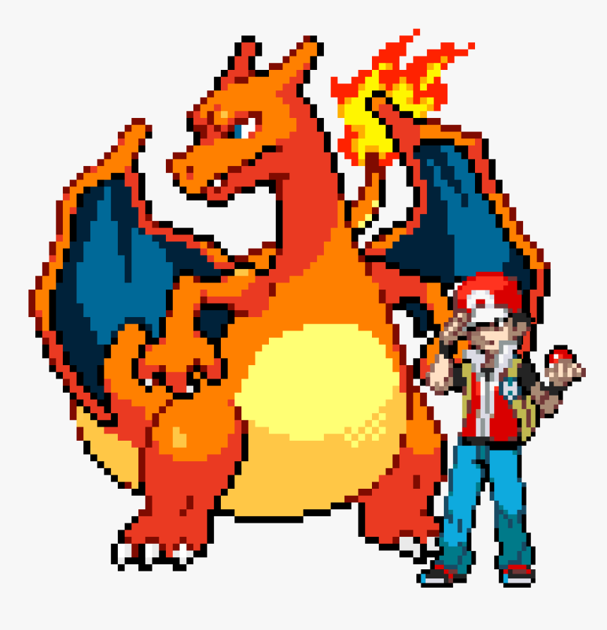 Minecraft Charizard Pixel Art, HD Png Download, Free Download