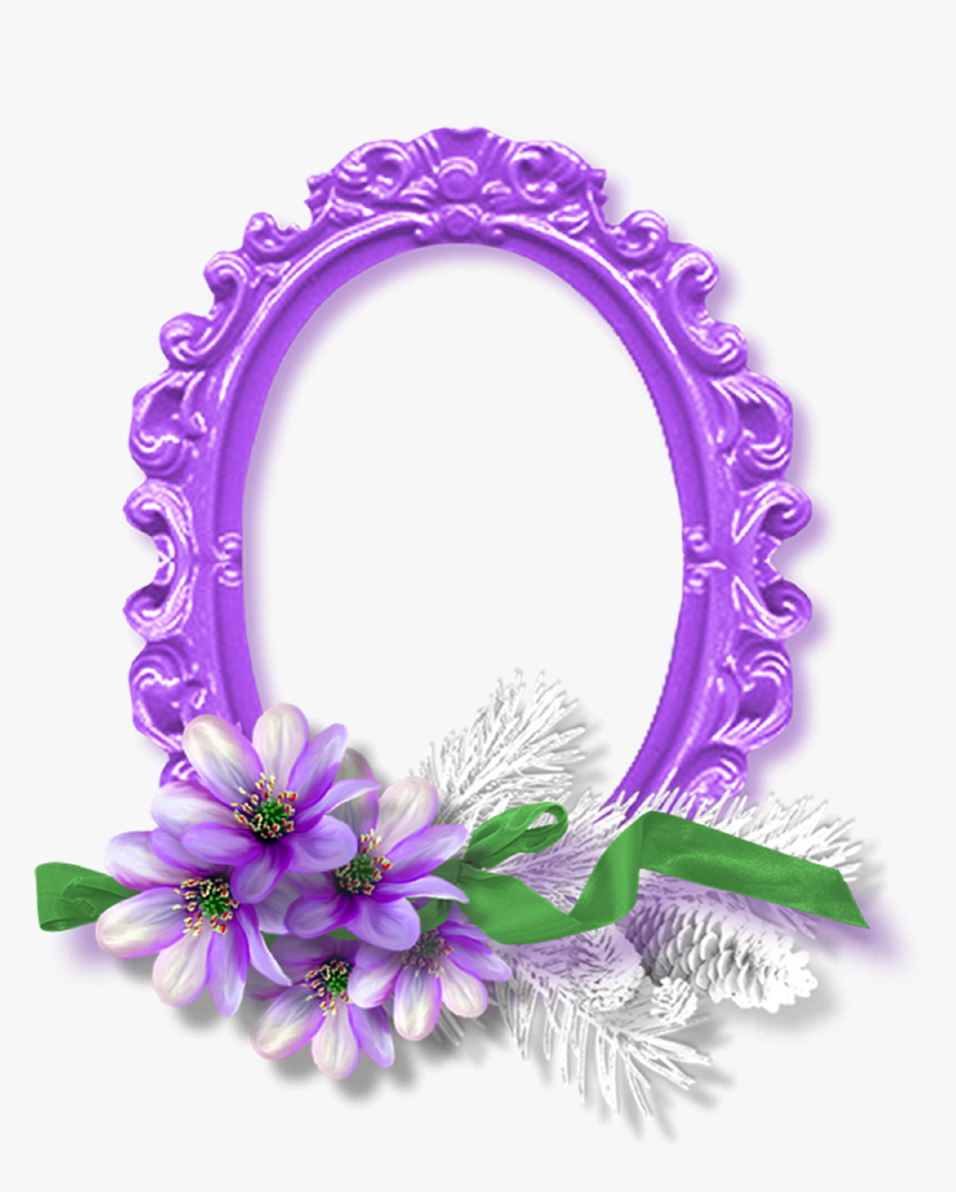 Purple Oval Flower Frame Png - Purple Flower Frame Png, Transparent Png, Free Download