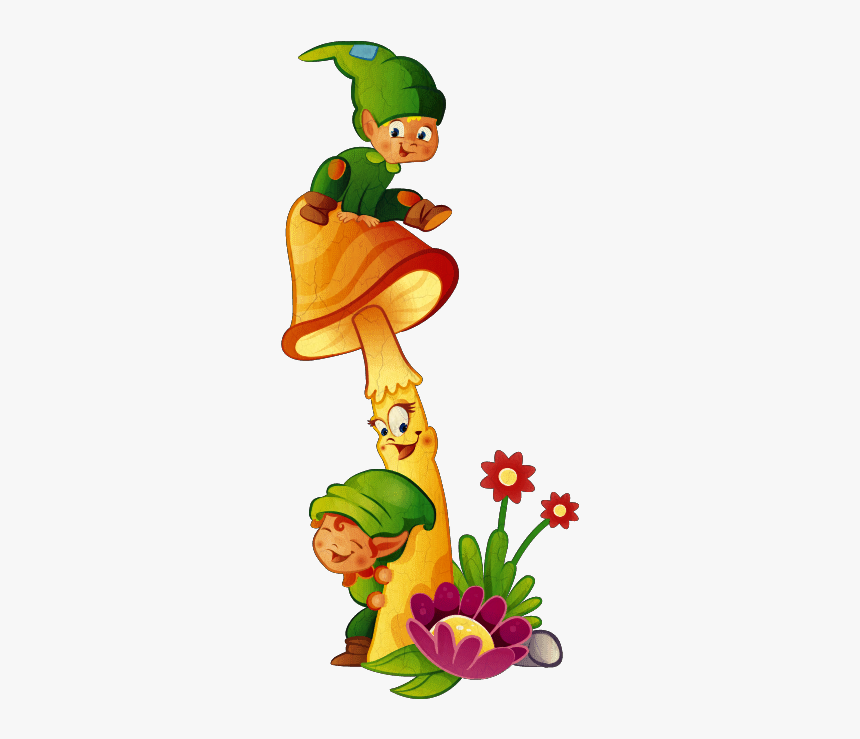 #elves #mushroom #flowers #elf #playful - Elf Mushroom Clip Art, HD Png Download, Free Download