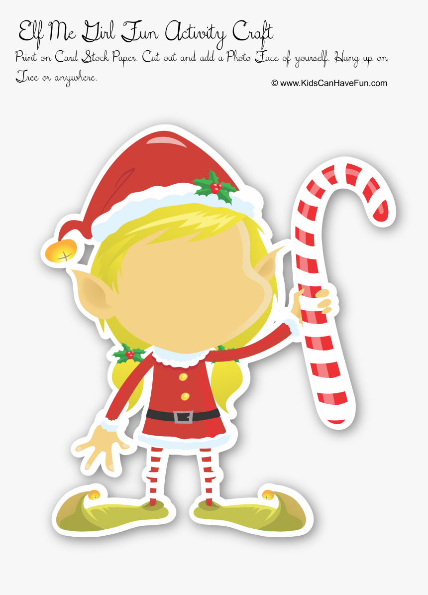 Make Me An Elf Boy Christmas Craft - Christmas Characters Face Add, HD Png Download, Free Download