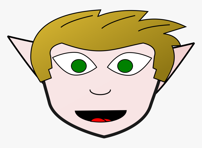 Stater Elf Male Clip Arts - Cartoon Elf Face With No Hat, HD Png Download, Free Download