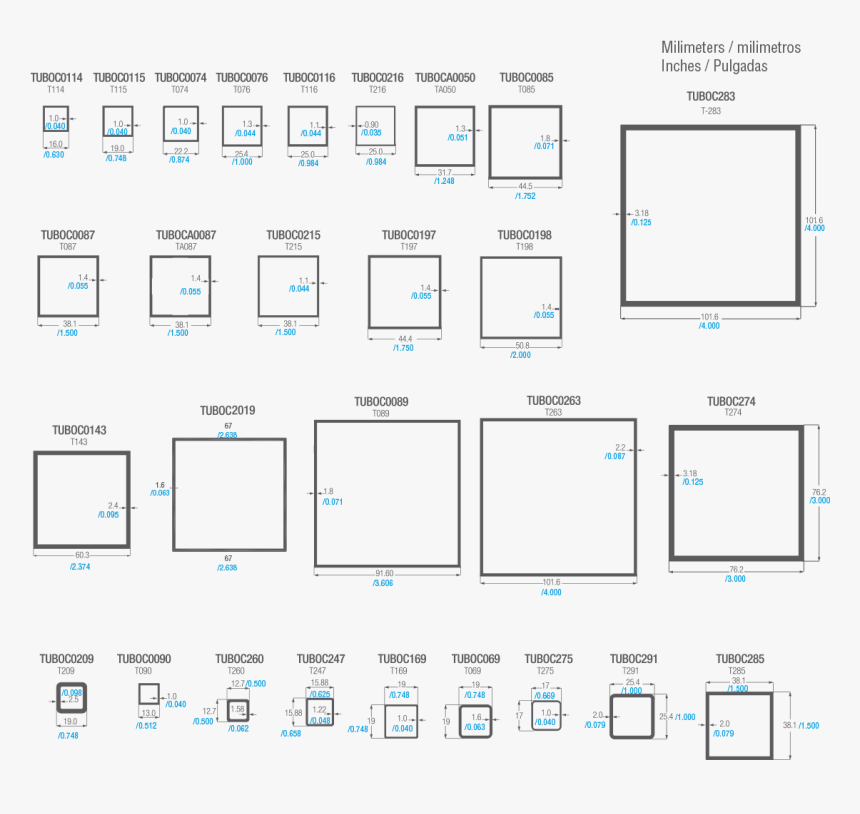 Perfil Tubular Cuadrado - Perfil Tubular Cuadrado Medidas, HD Png Download, Free Download