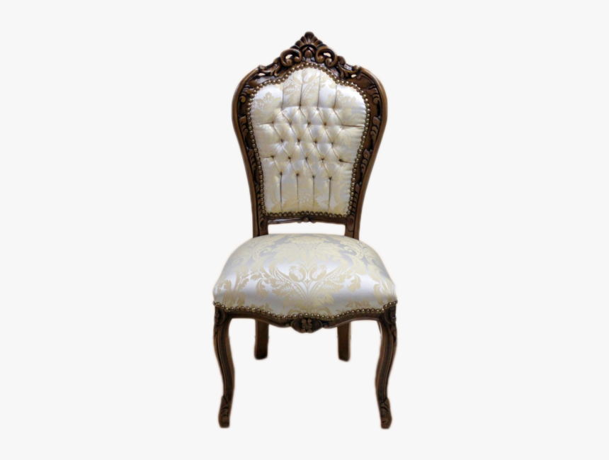 Dining Chair Brown Frame, Biege Royal Flowers - Royal Dining Chair, HD Png Download, Free Download