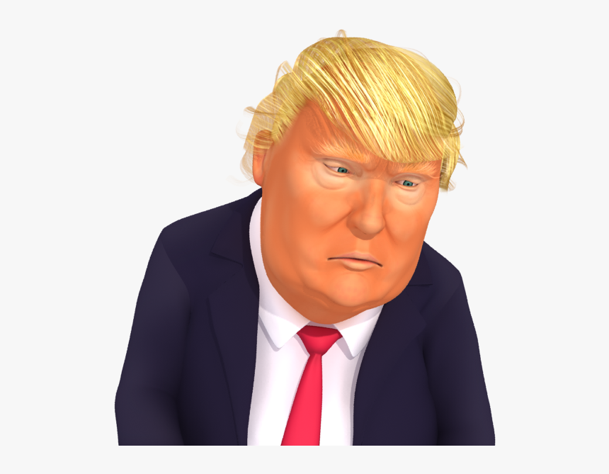 #trumpstickers Depressed Trump 3d Caricature Emoji - 3d Trump Models Trumpstickers, HD Png Download, Free Download