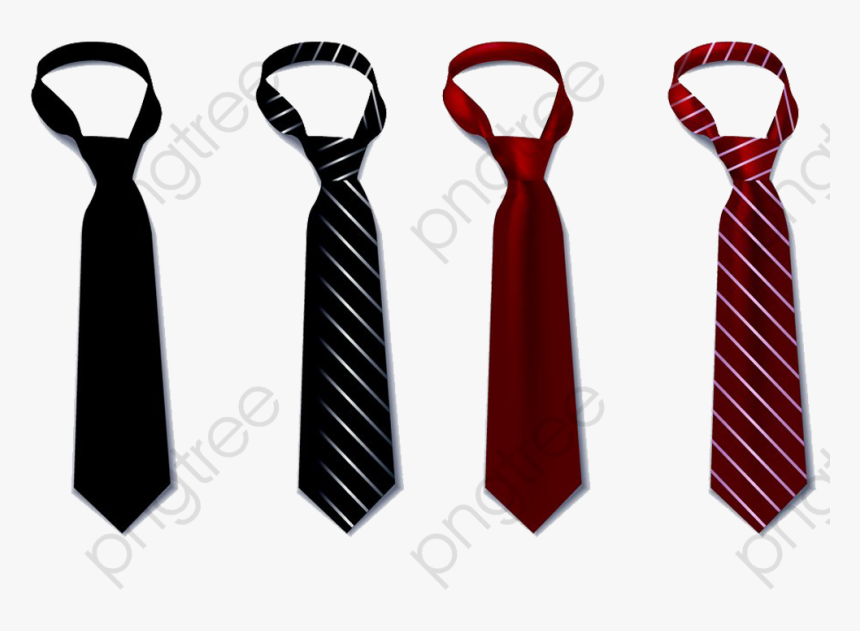 Transparent Tie Clip Art - Striped Red Black Tie, HD Png Download, Free Download