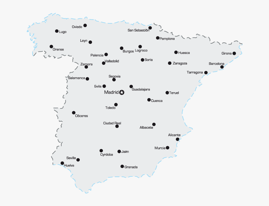 Länderumrisse Schlag Den Raab - Spain Map White Png, Transparent Png, Free Download