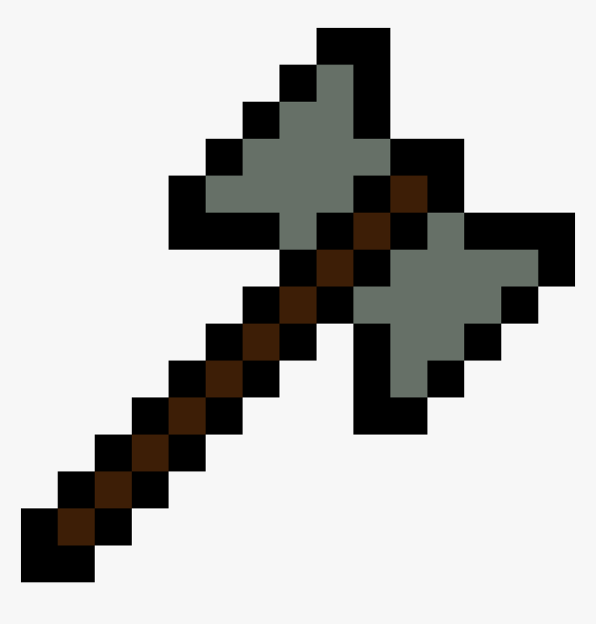Minecraft Pixel Axe - Minecraft Diamond Axe Png, Transparent Png, Free Download