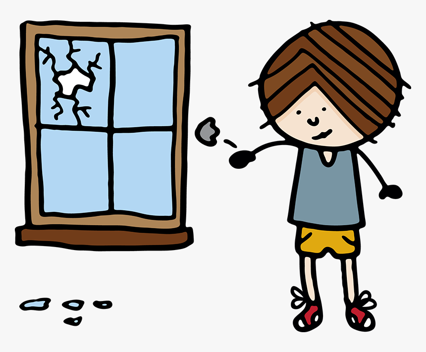 Broken Window - Throwing Stones Clipart, HD Png Download, Free Download