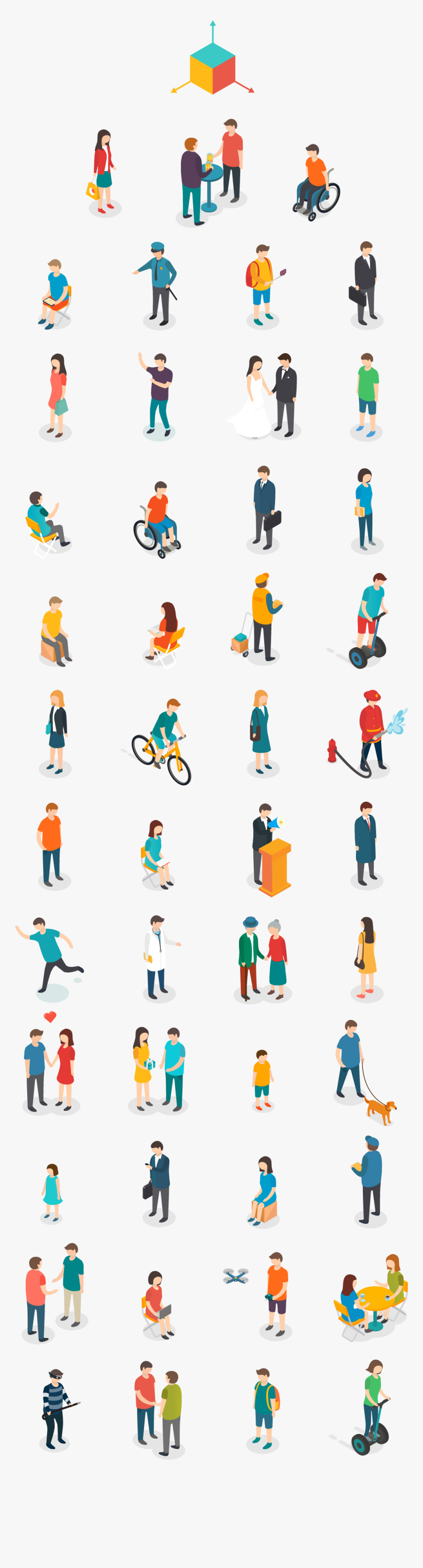 Axonometric People Png, Transparent Png, Free Download