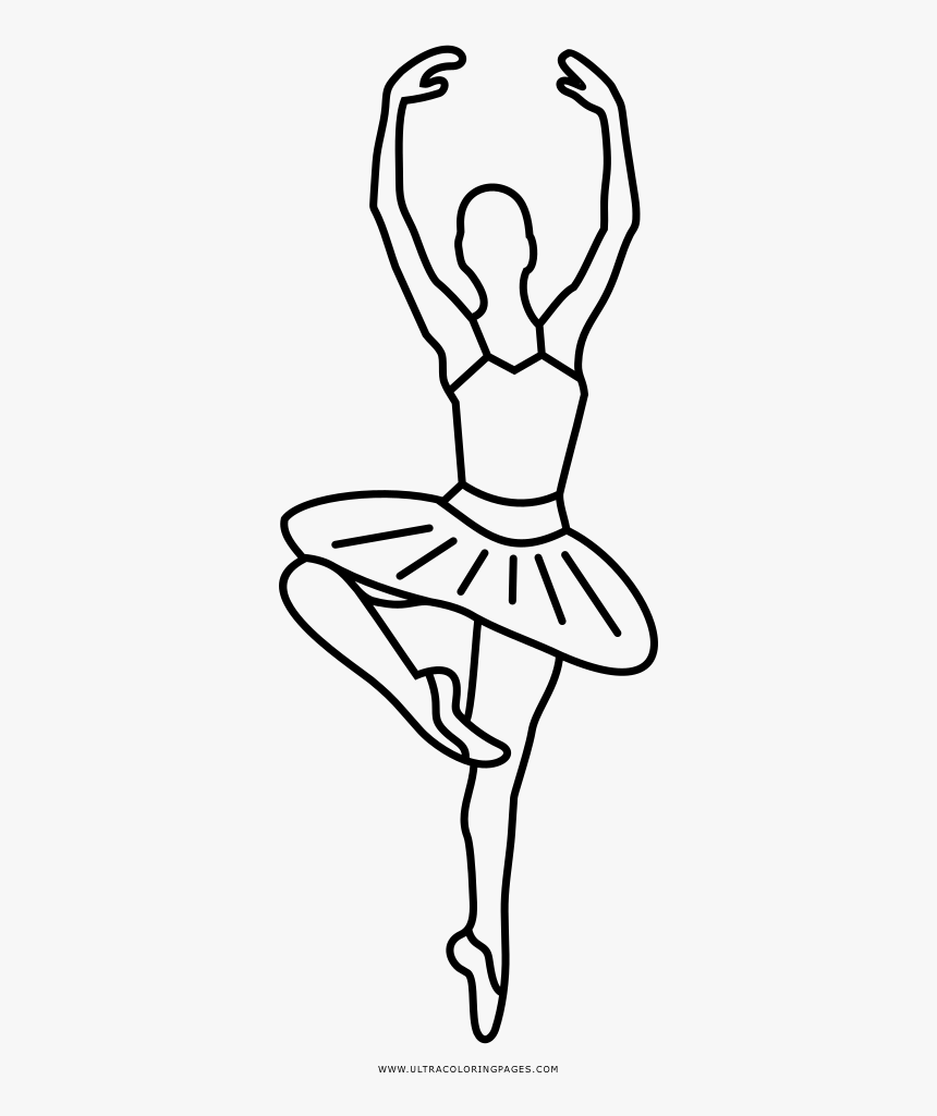 Ballerina Coloring Page - Ballet Shoes Line Drawing Png, Transparent