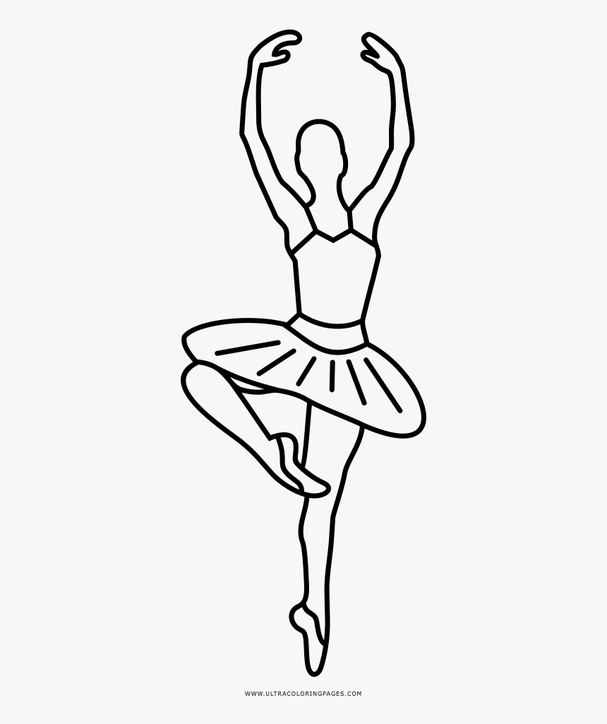 Ballerina Coloring Page - Ballet Shoes Line Drawing Png, Transparent Png, Free Download