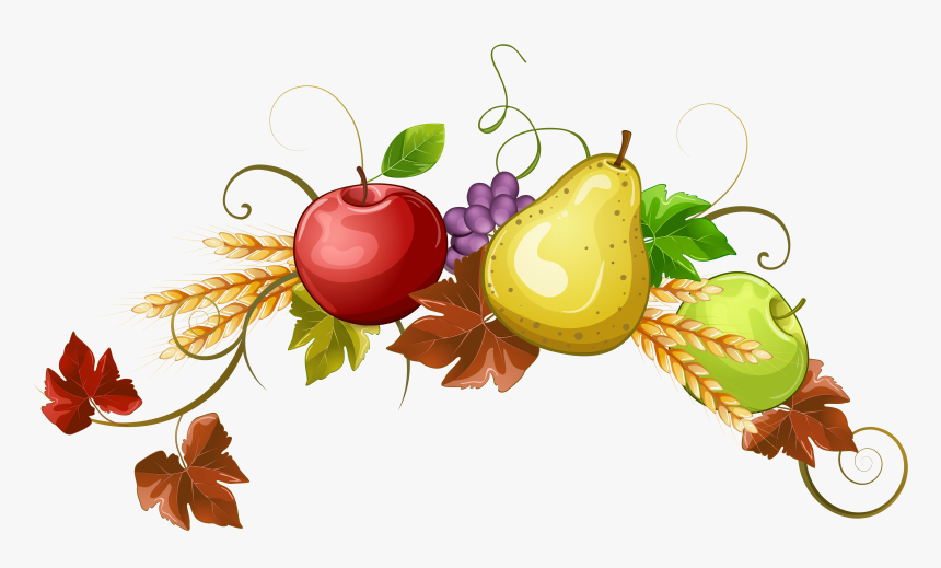 Autumn Fruits Decoration Clipart Png Image - Fruit Png Decoration, Transparent Png, Free Download