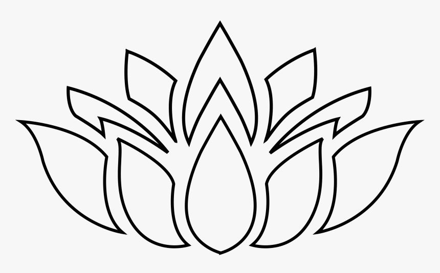 Symmetry,monochrome Photography,petal - Lotus Flower Line Art, HD Png