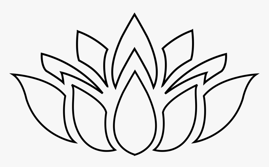 Symmetry,monochrome Photography,petal - Lotus Flower Line Art, HD Png Download, Free Download