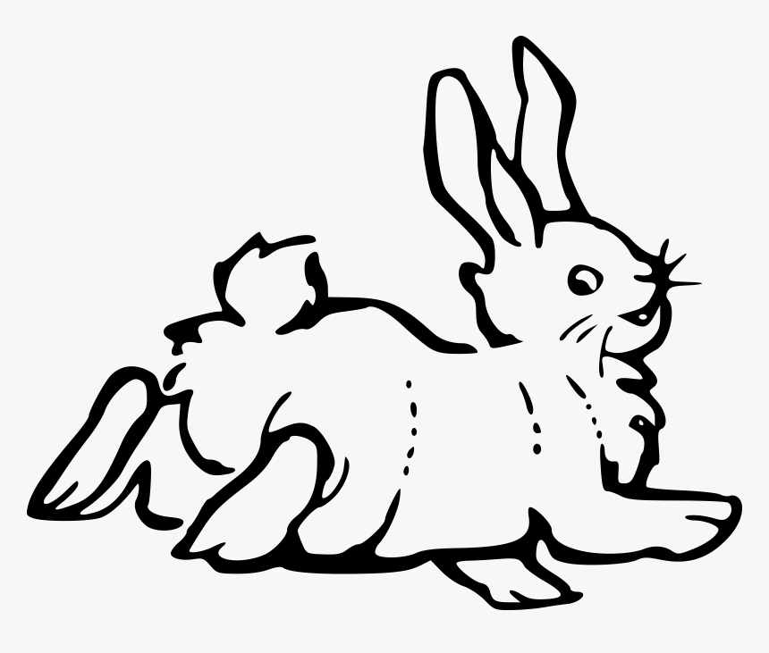 Bunny Clipart Black And White - Rabbit Clip Art, HD Png Download, Free Download