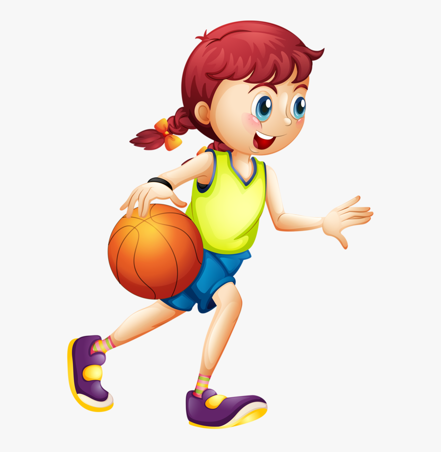 Clipart Person Basketball - Play Basketball Cartoon, HD Png Download