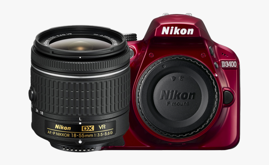 D3400 Dx Digital Slr Camera Body W/ Af P Dx Nikkor - Nikon D3400 18 55 Vr, HD Png Download, Free Download