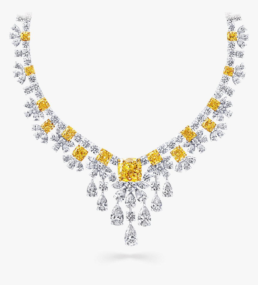 Diamond Clipart Yellow Diamond - Graff Yellow And White Diamond Necklace, HD Png Download, Free Download