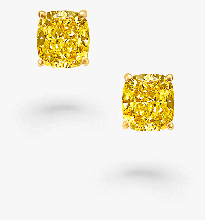 Radiant Cut Yellow Diamond Earrings, HD Png Download, Free Download