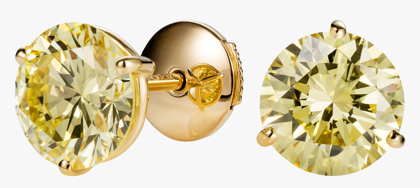 Fancy Yellow Diamond Stud Earrings - Diamond, HD Png Download, Free Download