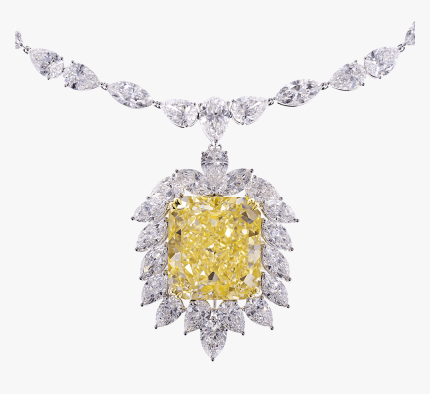 Fancy Yellow Radiant Cut Diamond Pendant, HD Png Download, Free Download