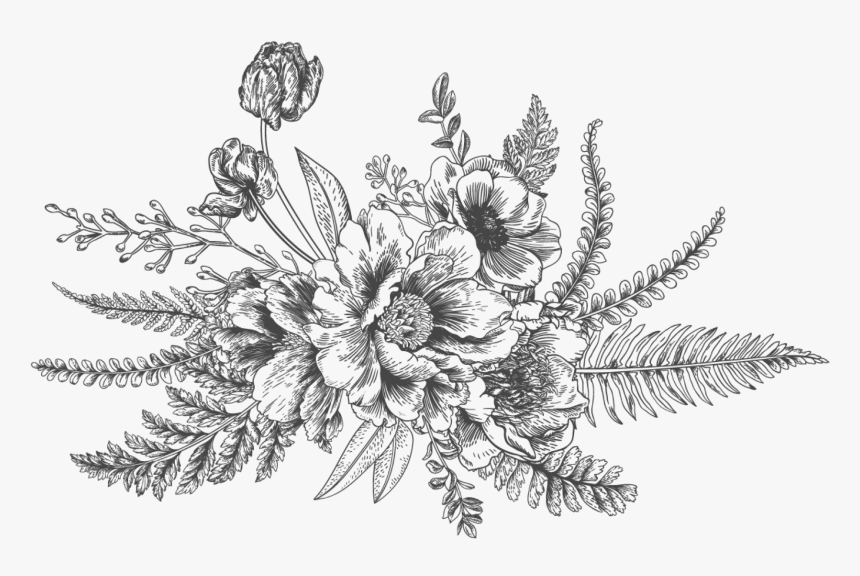 Transparent Flower Sketch Png - Bouquet, Png Download, Free Download