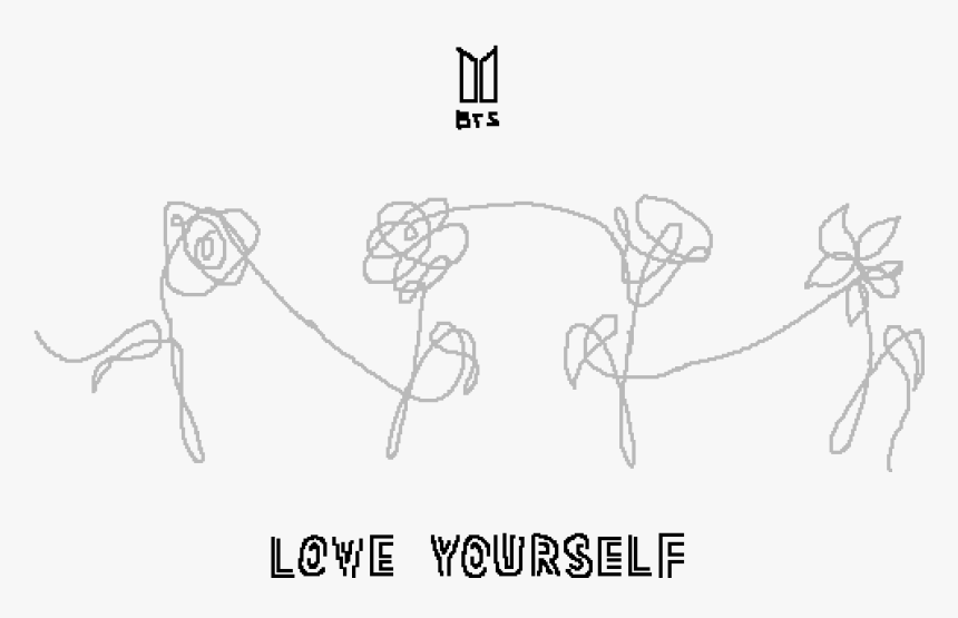 Transparent Flower Sketch Png - Bts Love Yourself Flowers, Png Download, Free Download