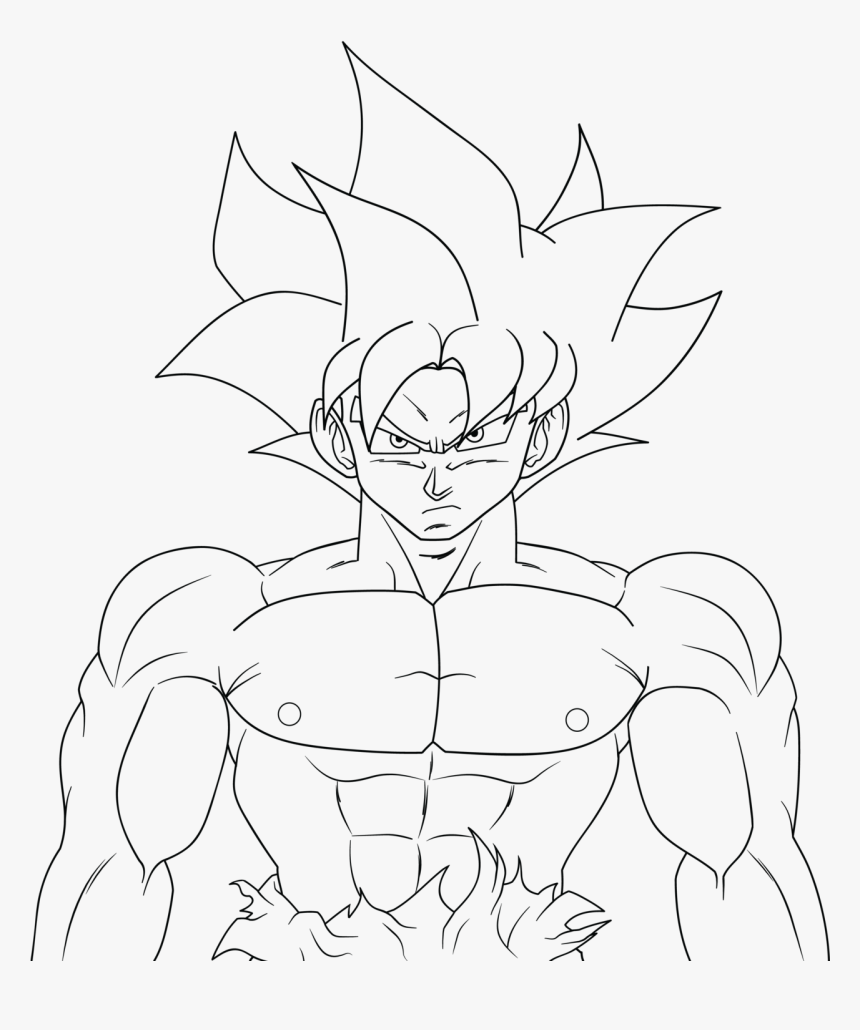 28 Collection Of Ultra Instinct Goku Drawing Easy - Goku Ultra Instinct Drawing Easy, HD Png Download, Free Download