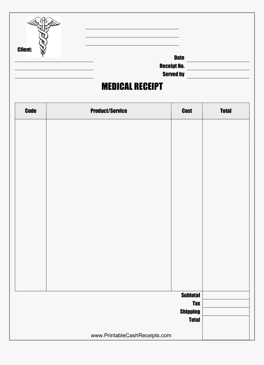 Medical Doctor Receipt - Medical Store Slip Format, HD Png Download, Free Download