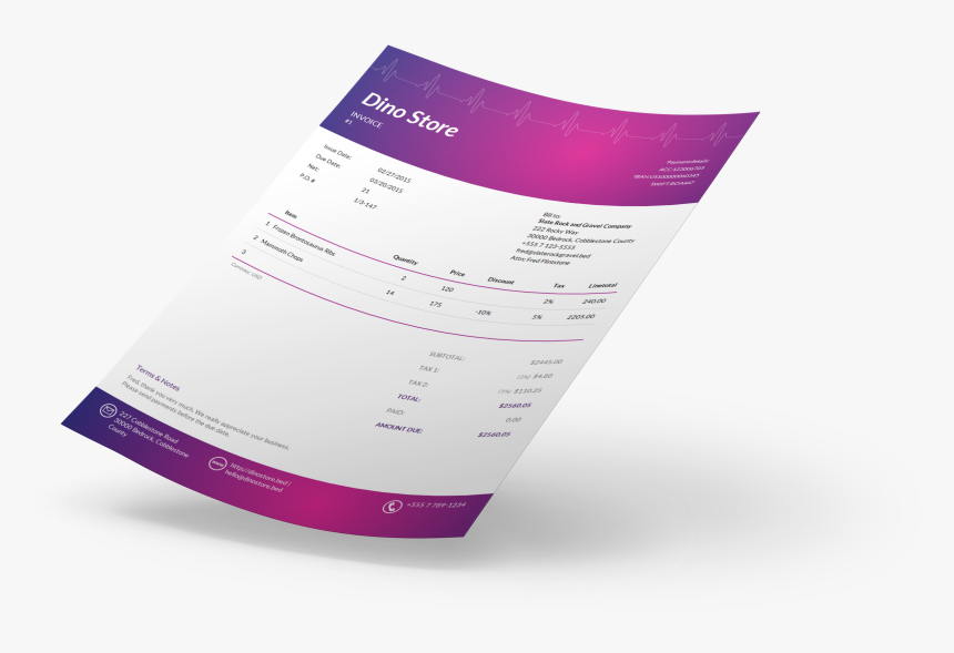 Invoice Template - Creative Tax Invoice Design, HD Png Download, Free Download