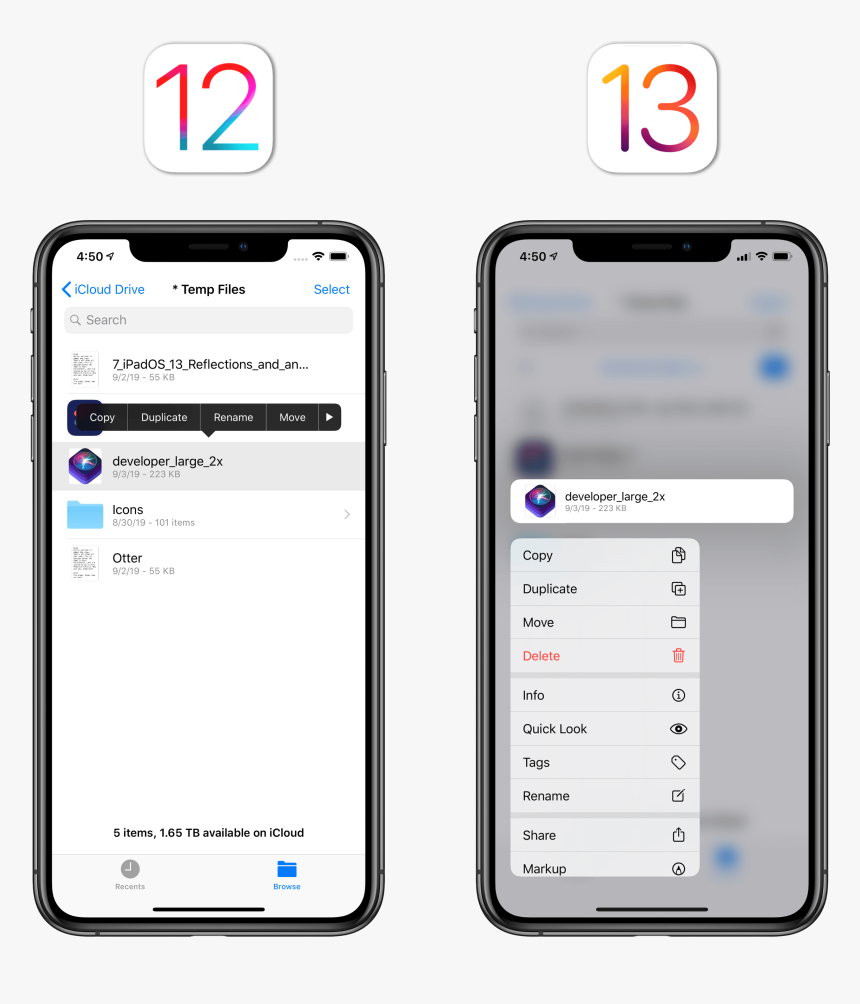 A Context Menu In Files Shows More Options At Once - Ios 13 Shortcuts App, HD Png Download, Free Download