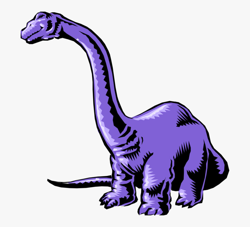 Vector Illustration Of Cartoon Purple Brontosaurus - Dinosaur Clip Art, HD Png Download, Free Download