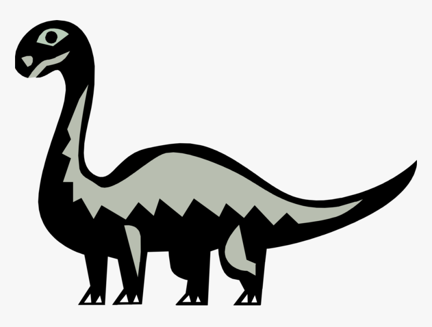 Vector Illustration Of Prehistoric Brontosaurus Dinosaur - Illustration, HD Png Download, Free Download