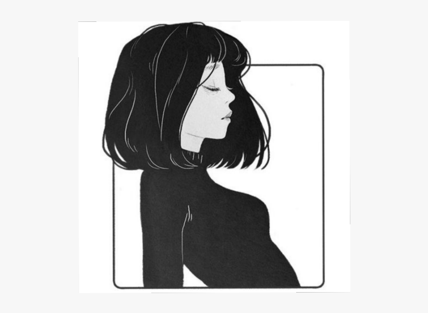 Tumblr Draw Asian Girl Drawing A Girl With Short Hair Hd Png
