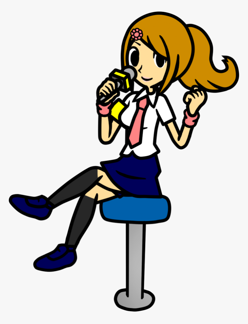 Girl Journalist Drawing Png Image - Rhythm Heaven News Reporter, Transparent Png, Free Download