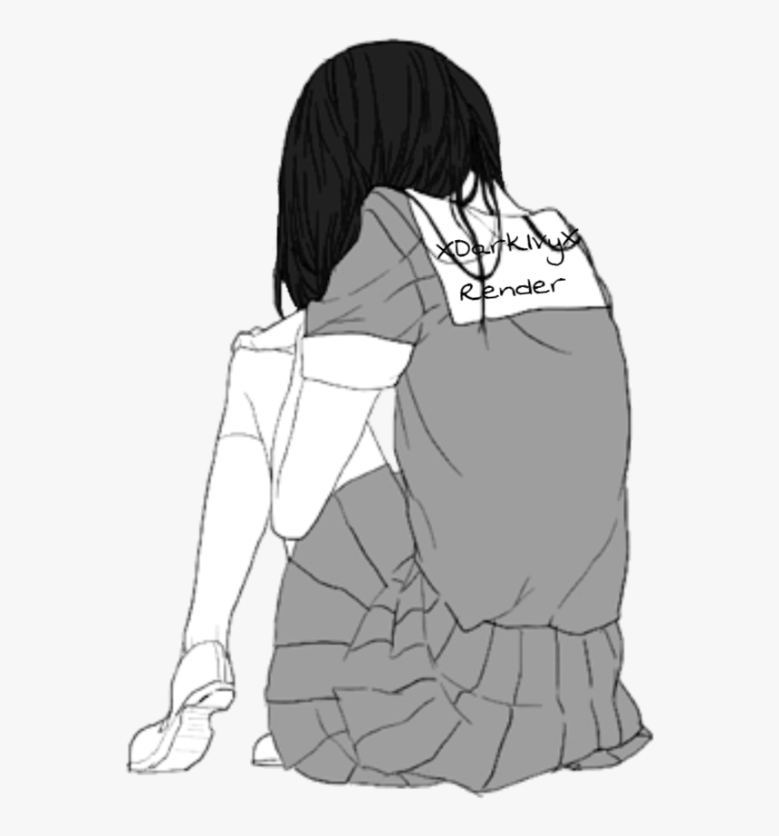 Depressed Anime Girl Drawing Sad Anime Girl Png Transparent Png