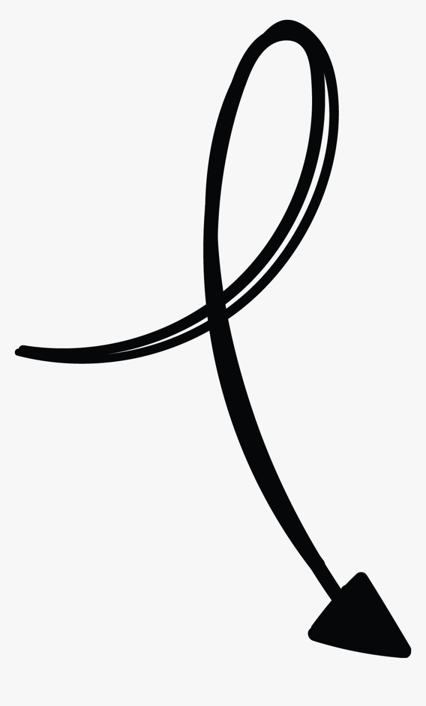 Down Arrow Cross Tail Doodle, HD Png Download, Free Download
