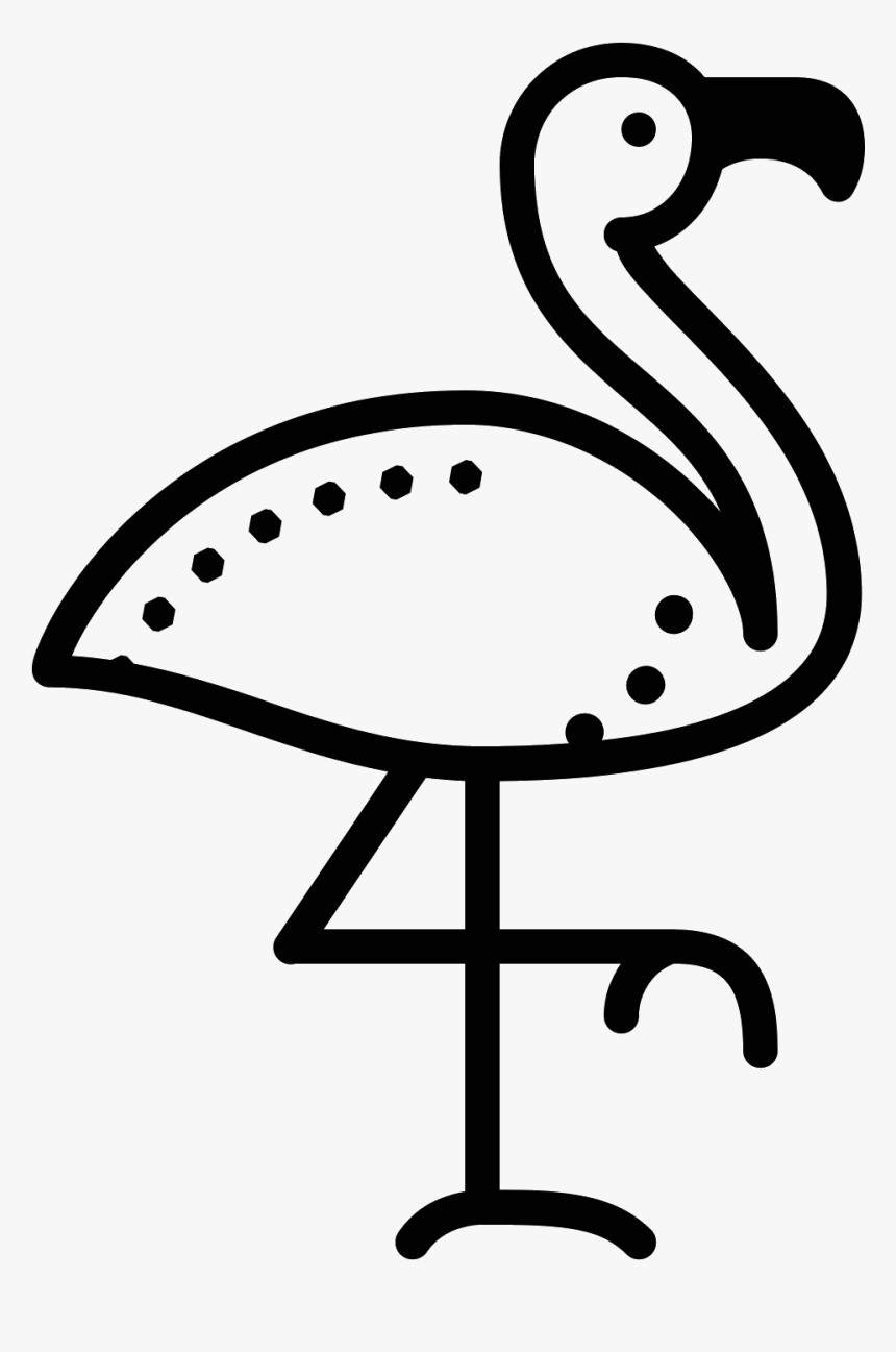 This Icon Is A Part Of A Collection Of Flamingo Flat - Flamingo En Blanco Y Negro, HD Png Download, Free Download