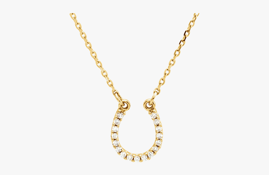 14k Diamond Horseshoe Necklace - Necklace, HD Png Download, Free Download
